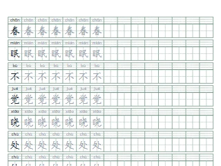 汉字字帖效果图